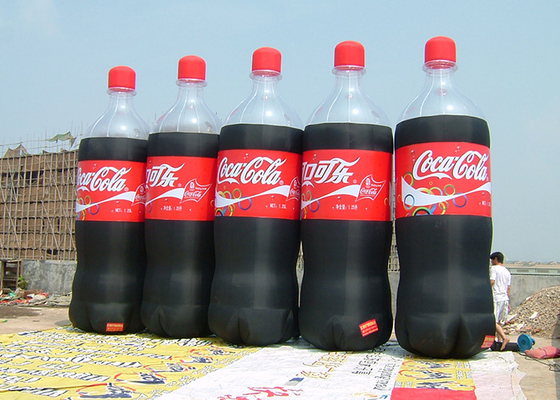 China Cocacala blaast op de Rode/Zwarte Opblaasbare Bierfles met 2 - 3 Minuten/laat leeglopen leverancier