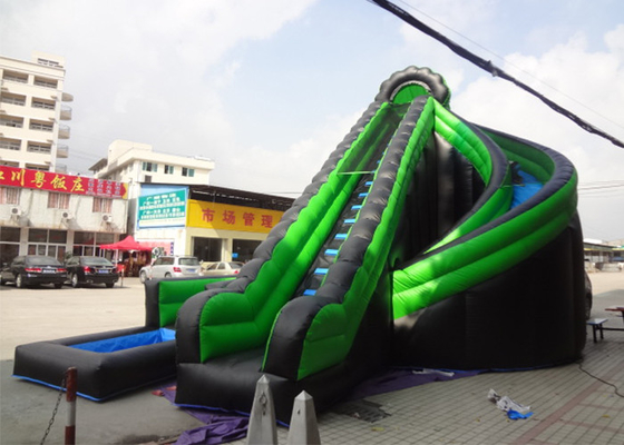 China De groene/Zwarte Dia van de Draai Opblaasbare Pool/Digitale Drukhuur Inflatables leverancier